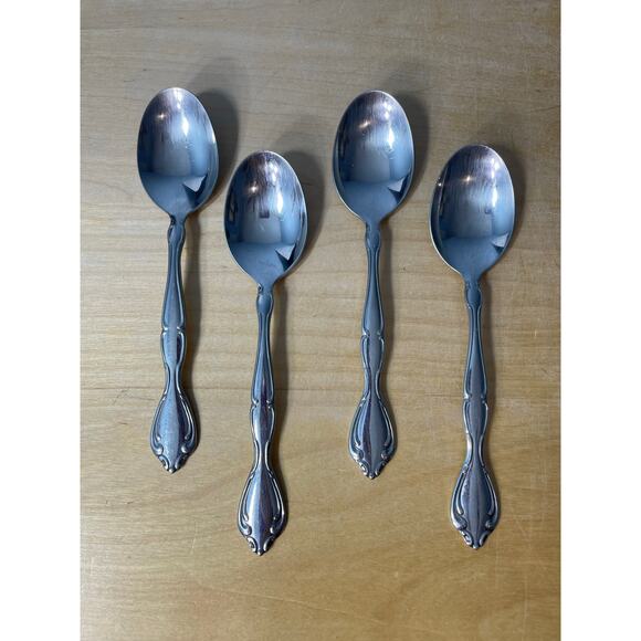 Oneida Cantata Community Stainless Steel Tablespoon Soup Spoon 6.75" Lot of 4 - Picture 1 of 5
